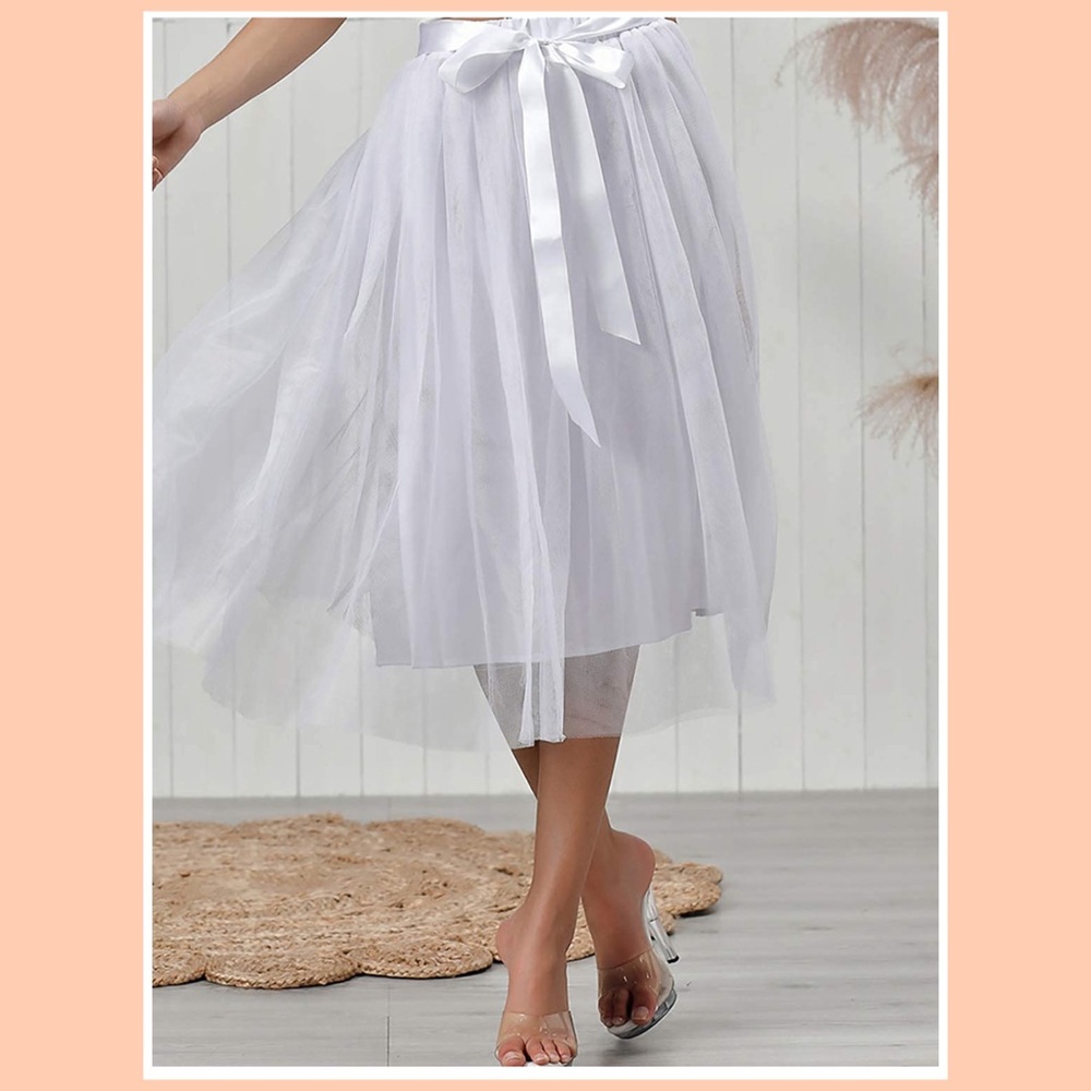 Whimsy Tulle Layered Skirt In White w REVIEWS!